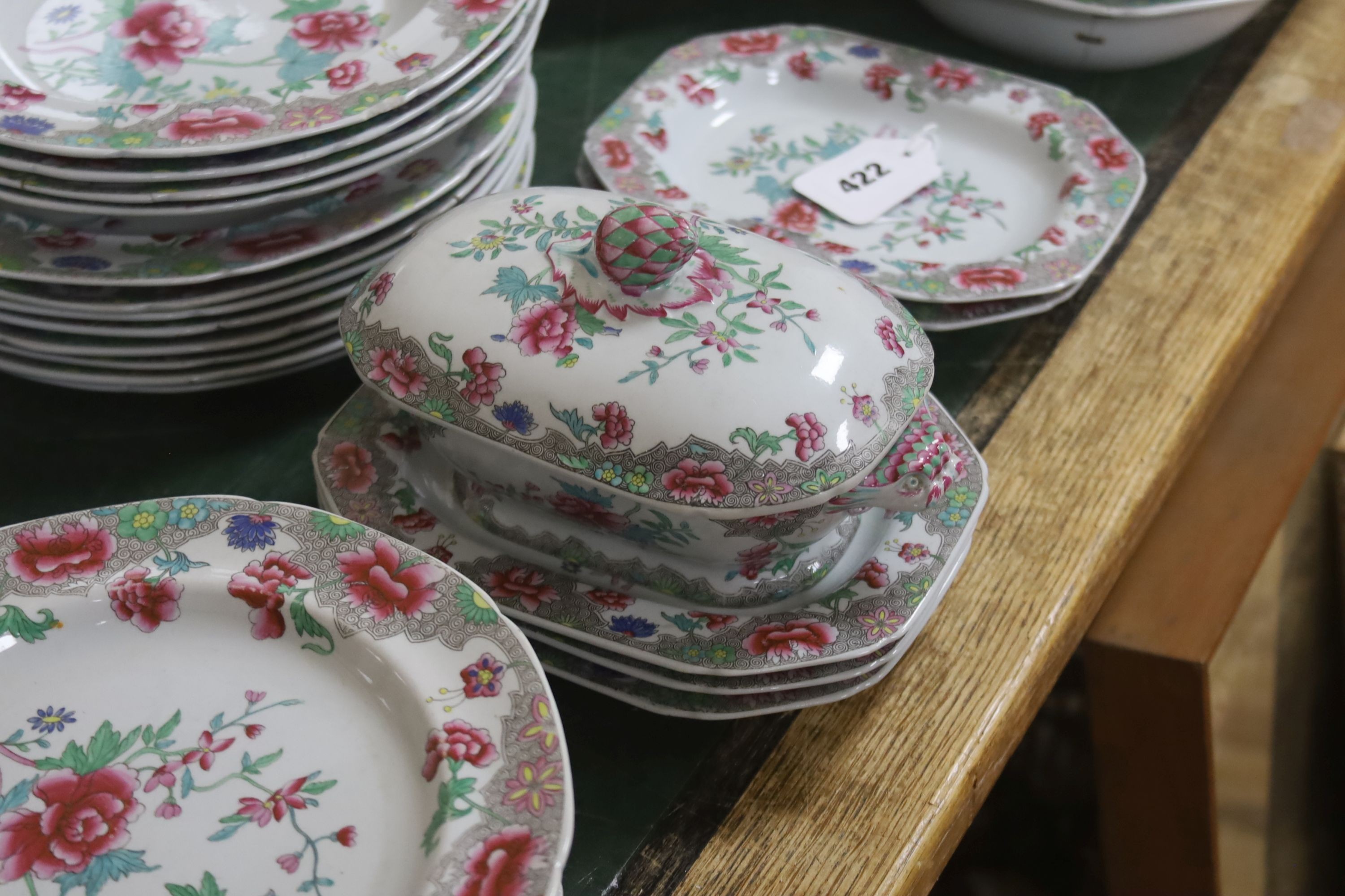 A Spode stone china floral-decorated part dinner service, c.1820